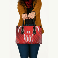 Personalized Canada Soccer Moose Goal Leather Bag Red Maple Leaf Football Mascot