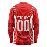 Personalized Canada Soccer Moose Goal Long Sleeve Shirt Red Maple Leaf Football Mascot