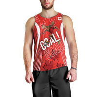Personalized Canada Soccer Moose Goal Men Tank Top Red Maple Leaf Football Mascot