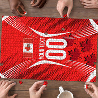 Personalized Canada Soccer Moose Goal Puzzle Red Maple Leaf Football Mascot
