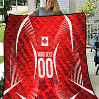 Personalized Canada Soccer Moose Goal Quilt Red Maple Leaf Football Mascot