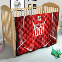 Personalized Canada Soccer Moose Goal Quilt Red Maple Leaf Football Mascot