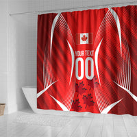 Personalized Canada Soccer Moose Goal Shower Curtain Red Maple Leaf Football Mascot