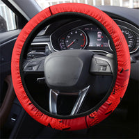 Canada Soccer Moose Goal Steering Wheel Cover Red Maple Leaf Football Mascot