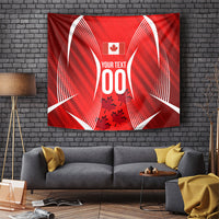 Personalized Canada Soccer Moose Goal Tapestry Red Maple Leaf Football Mascot