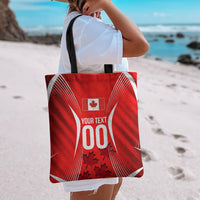 Personalized Canada Soccer Moose Goal Tote Bag Red Maple Leaf Football Mascot