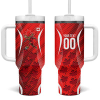 Personalized Canada Soccer Moose Goal Tumbler With Handle Red Maple Leaf Football Mascot
