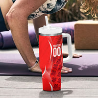 Personalized Canada Soccer Moose Goal Tumbler With Handle Red Maple Leaf Football Mascot