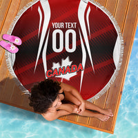 Custom Canada Soccer Player Beach Blanket Go Canada Maple Leaf