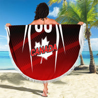Custom Canada Soccer Player Beach Blanket Go Canada Maple Leaf