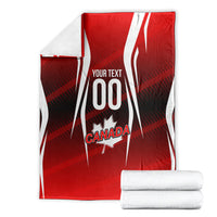 Custom Canada Soccer Player Blanket Go Canada Maple Leaf