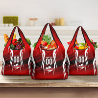 Custom Canada Soccer Player Grocery Bag Go Canada Maple Leaf