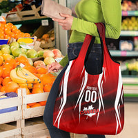Custom Canada Soccer Player Grocery Bag Go Canada Maple Leaf