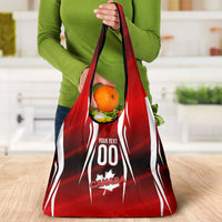 Custom Canada Soccer Player Grocery Bag Go Canada Maple Leaf