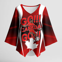 Custom Canada Soccer Player Kimono Sleeve Blouse Go Canada Maple Leaf