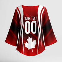 Custom Canada Soccer Player Kimono Sleeve Blouse Go Canada Maple Leaf