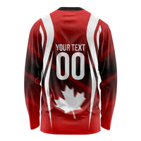 Custom Canada Soccer Player Long Sleeve Shirt Go Canada Maple Leaf