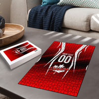 Custom Canada Soccer Player Puzzle Go Canada Maple Leaf