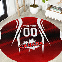 Custom Canada Soccer Player Round Carpet Go Canada Maple Leaf