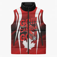 Custom Canada Soccer Player Sleeveless Puffer Jacket Go Canada Maple Leaf