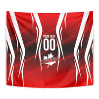 Custom Canada Soccer Player Tapestry Go Canada Maple Leaf