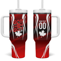Custom Canada Soccer Player Tumbler With Handle Go Canada Maple Leaf