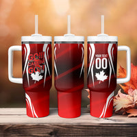 Custom Canada Soccer Player Tumbler With Handle Go Canada Maple Leaf