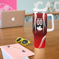 Custom Canada Soccer Player Tumbler With Handle Go Canada Maple Leaf