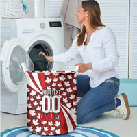 Personalized Canada Football Laundry Basket Maple Leaf Pattern - Moose Soccer Mascot