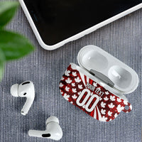 Personalized Canada Football AirPods Case Maple Leaf Pattern - Moose Soccer Mascot