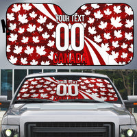 Personalized Canada Football Auto Sun Shade Maple Leaf Pattern - Moose Soccer Mascot