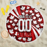 Personalized Canada Football Beach Blanket Maple Leaf Pattern - Moose Soccer Mascot
