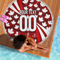 Personalized Canada Football Beach Blanket Maple Leaf Pattern - Moose Soccer Mascot