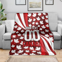 Personalized Canada Football Blanket Maple Leaf Pattern - Moose Soccer Mascot