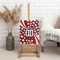 Personalized Canada Football Canvas Wall Art Maple Leaf Pattern - Moose Soccer Mascot