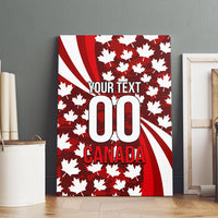 Personalized Canada Football Canvas Wall Art Maple Leaf Pattern - Moose Soccer Mascot