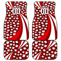 Personalized Canada Football Car Mats Maple Leaf Pattern - Moose Soccer Mascot