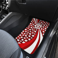 Personalized Canada Football Car Mats Maple Leaf Pattern - Moose Soccer Mascot