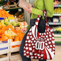 Personalized Canada Football Grocery Bag Maple Leaf Pattern - Moose Soccer Mascot