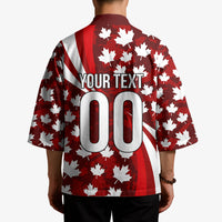 Personalized Canada Football Kimono Maple Leaf Pattern - Moose Soccer Mascot