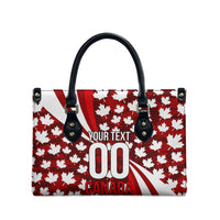 Personalized Canada Football Leather Bag Maple Leaf Pattern - Moose Soccer Mascot