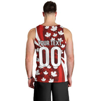 Personalized Canada Football Men Tank Top Maple Leaf Pattern - Moose Soccer Mascot