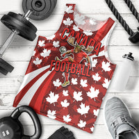 Personalized Canada Football Men Tank Top Maple Leaf Pattern - Moose Soccer Mascot