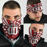 Personalized Canada Football Neck Gaiter Maple Leaf Pattern - Moose Soccer Mascot