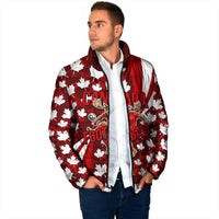 Personalized Canada Football Padded Jacket Maple Leaf Pattern - Moose Soccer Mascot