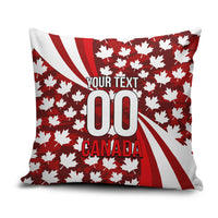 Personalized Canada Football Pillow Cover Maple Leaf Pattern - Moose Soccer Mascot