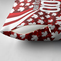 Personalized Canada Football Pillow Cover Maple Leaf Pattern - Moose Soccer Mascot