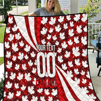 Personalized Canada Football Quilt Maple Leaf Pattern - Moose Soccer Mascot