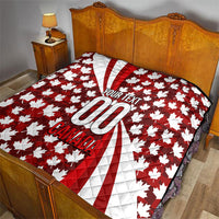 Personalized Canada Football Quilt Maple Leaf Pattern - Moose Soccer Mascot