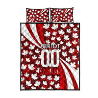 Personalized Canada Football Quilt Bed Set Maple Leaf Pattern - Moose Soccer Mascot